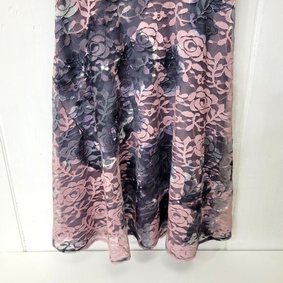 DKNY Pink and Gray Lace Party Dress - Picture 5 of 7